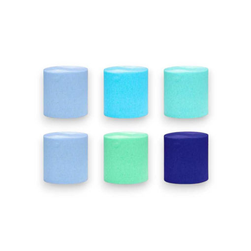 Picture of CREPE PAPER BLUE-GREEN MIX 5CM X 10M - 6 PACK